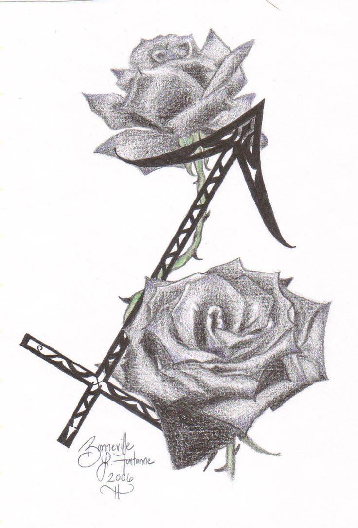 Neo Traditional Rose Outline