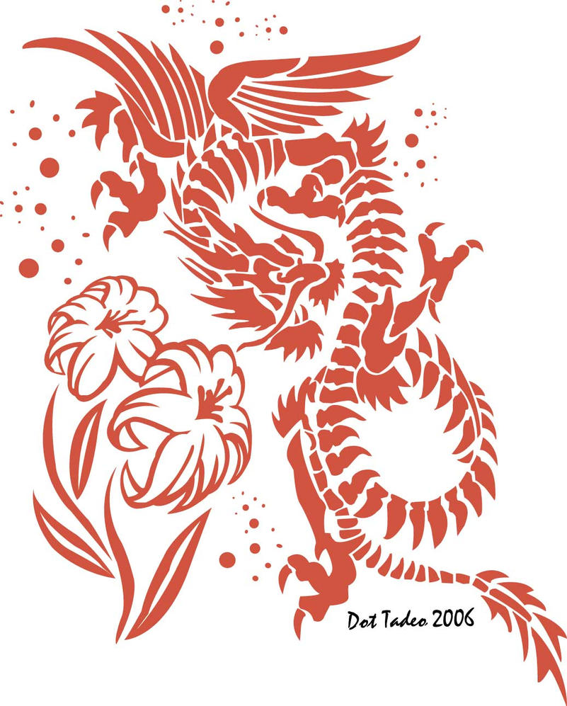 Chinese dragon magical Lotus