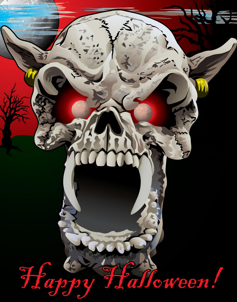 Scary Wolf Skull ArtJam by
