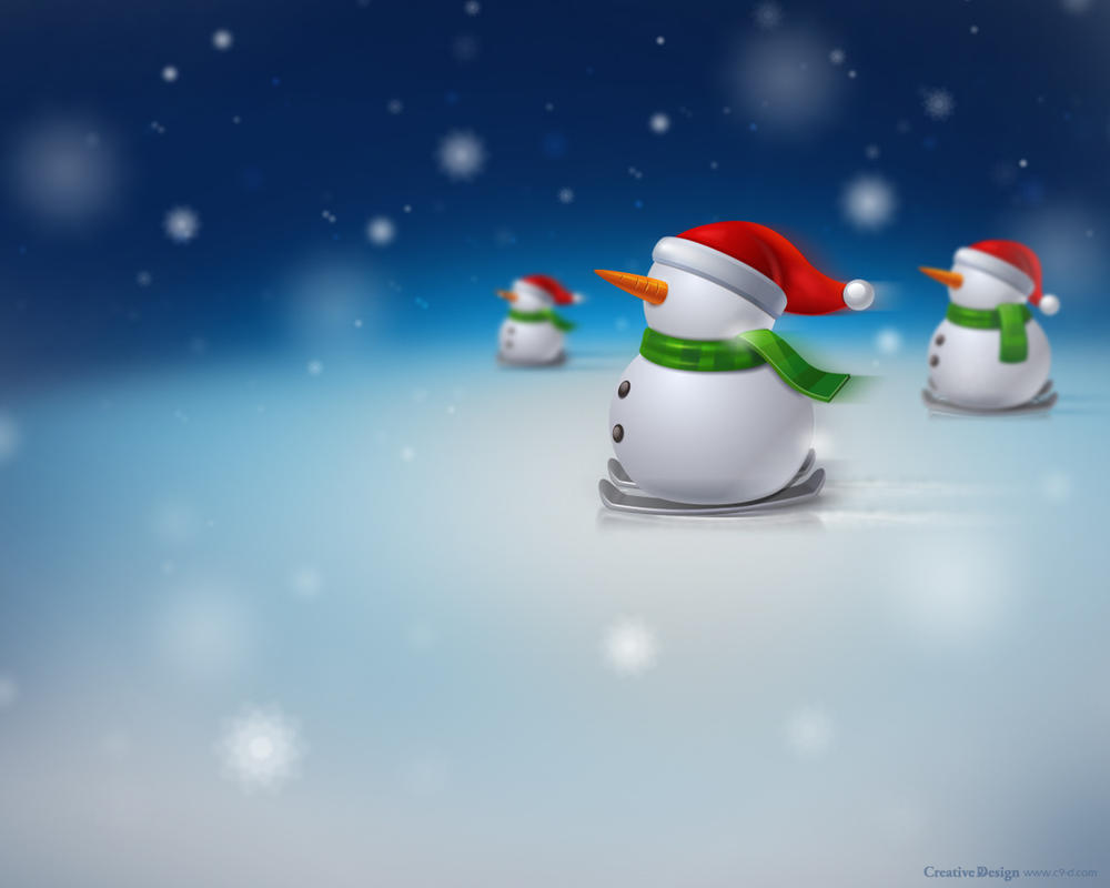 Snowman, Merry Christmas Wallpaper