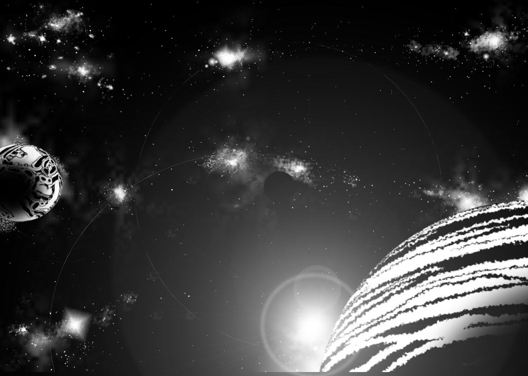 clip art outer space black and white - photo #46