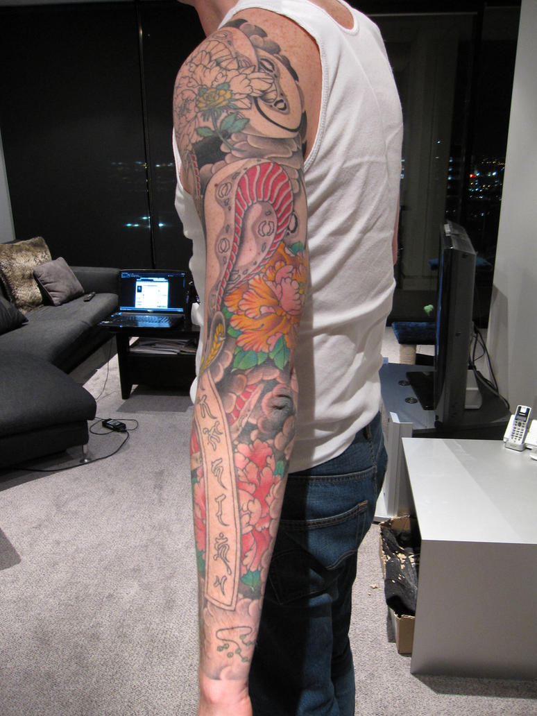 japanese tattoo sleeve flash  tattoospowerful oct men mens Upper back koi fish tattoos want