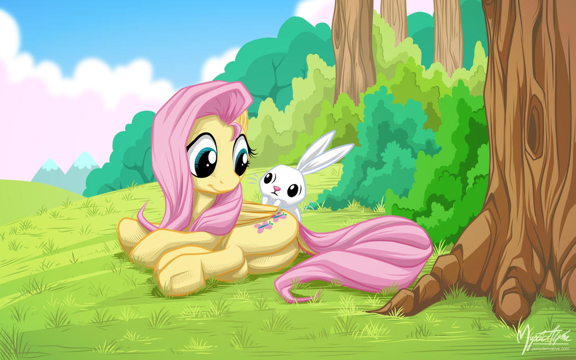 fluttershy_and_angel_by_mysticalpha-d57x