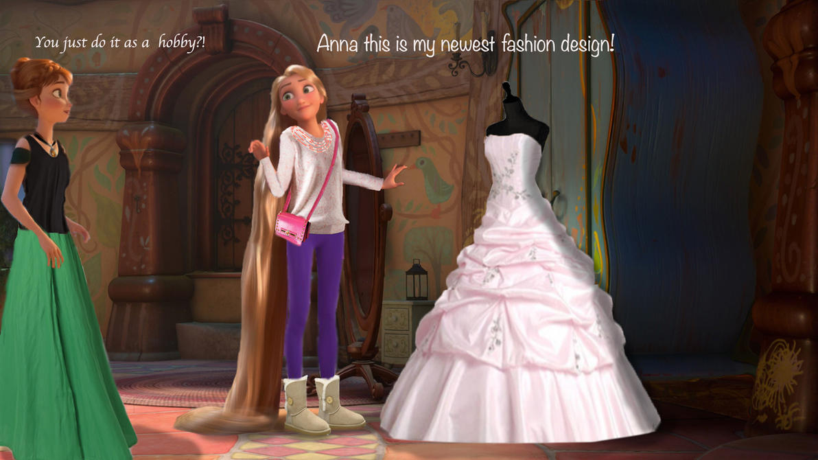 Modern Rapunzel+Anna by fantasydreamtima