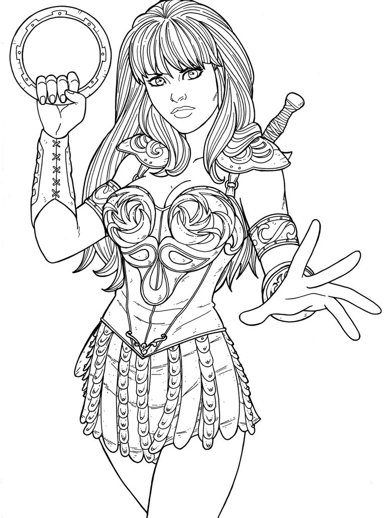 xena warrior princess coloring pages - photo #1