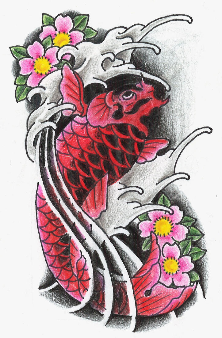 aka koi to sakura | Flower Tattoo