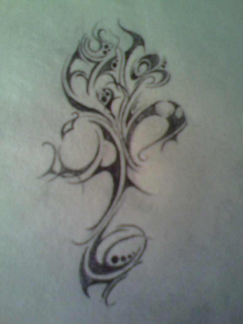 Tribal Flower - Rough - | Flower Tattoo
