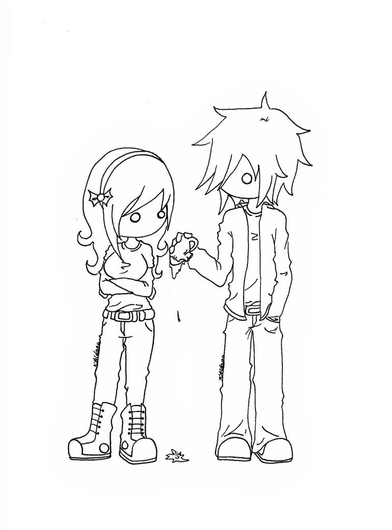 chibi couples coloring pages - photo #35
