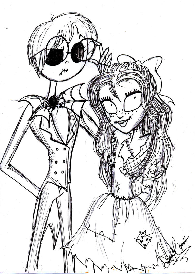 jack and sally coloring pages - photo #36