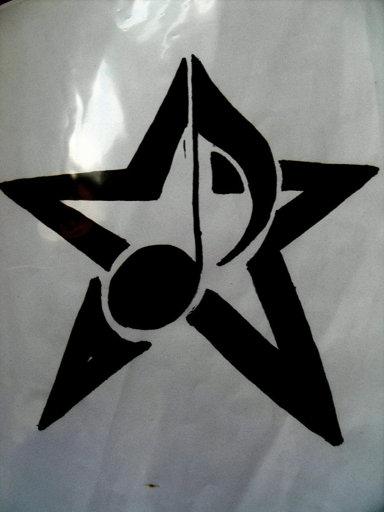 Music note and star design by