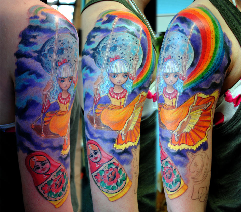 Colorful tattoo sleeve in prog