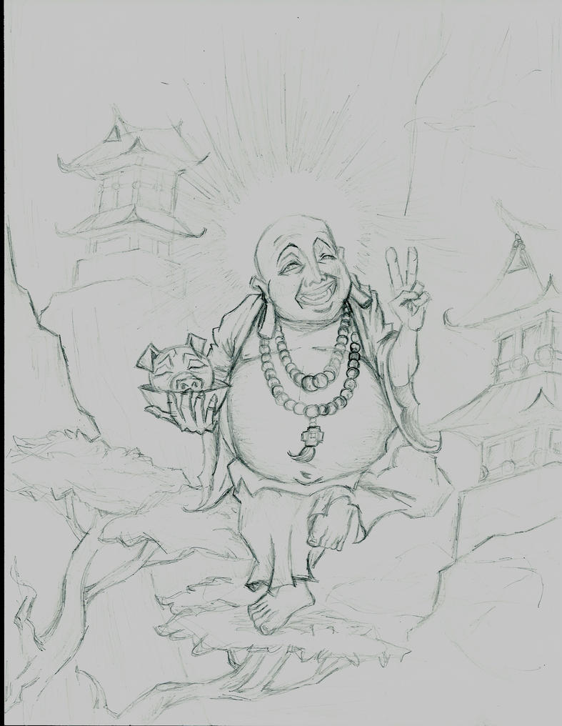 Fat Buddha Drawing 27