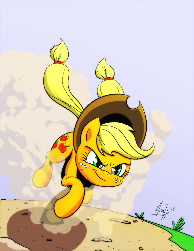 applejack_to_the_rescue__by_meatmcfist-d