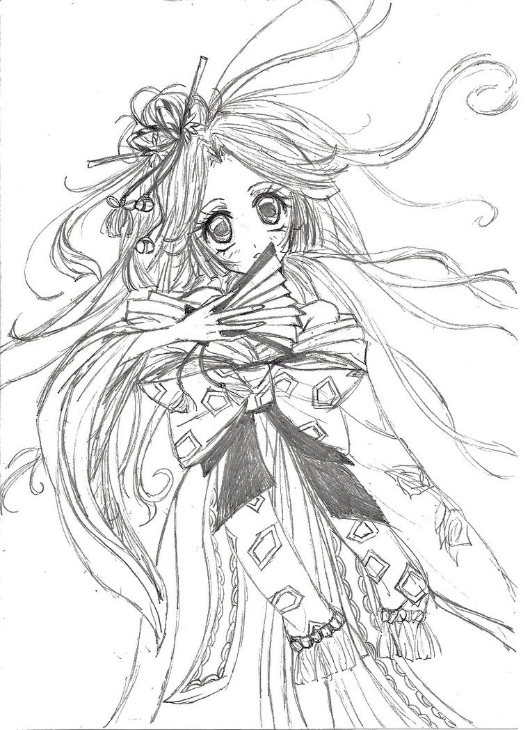 Anime Kimono Coloring Pages Coloring Pages