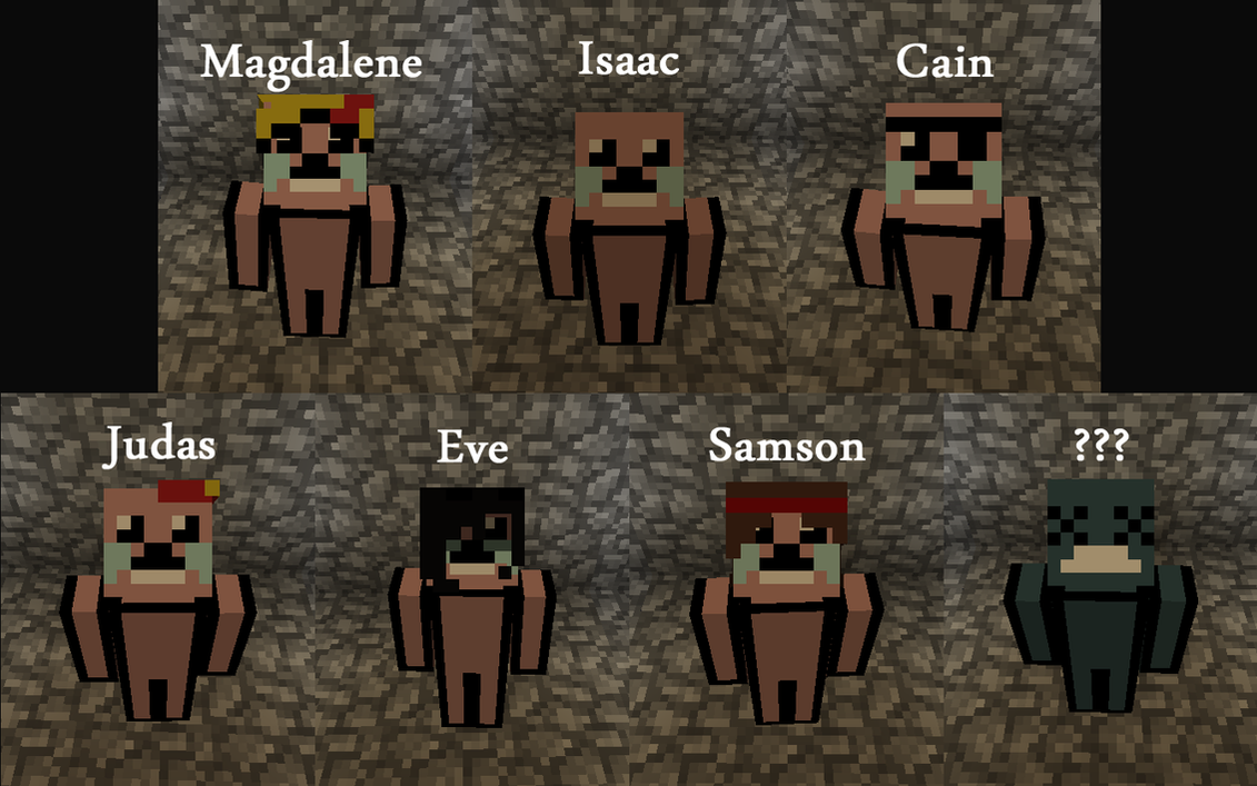 The Binding of Isaac Minecraft Skins by Miniced