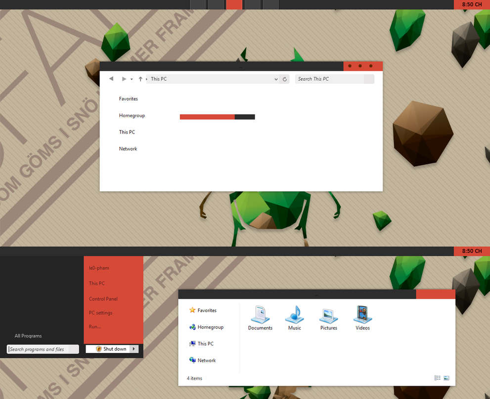 Black Red Minimal theme for Win8/8.1