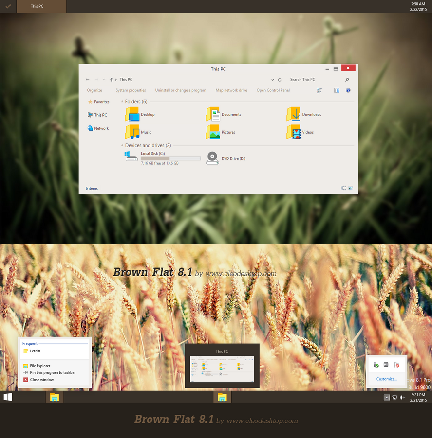 Brown Flat Theme for Win8.1