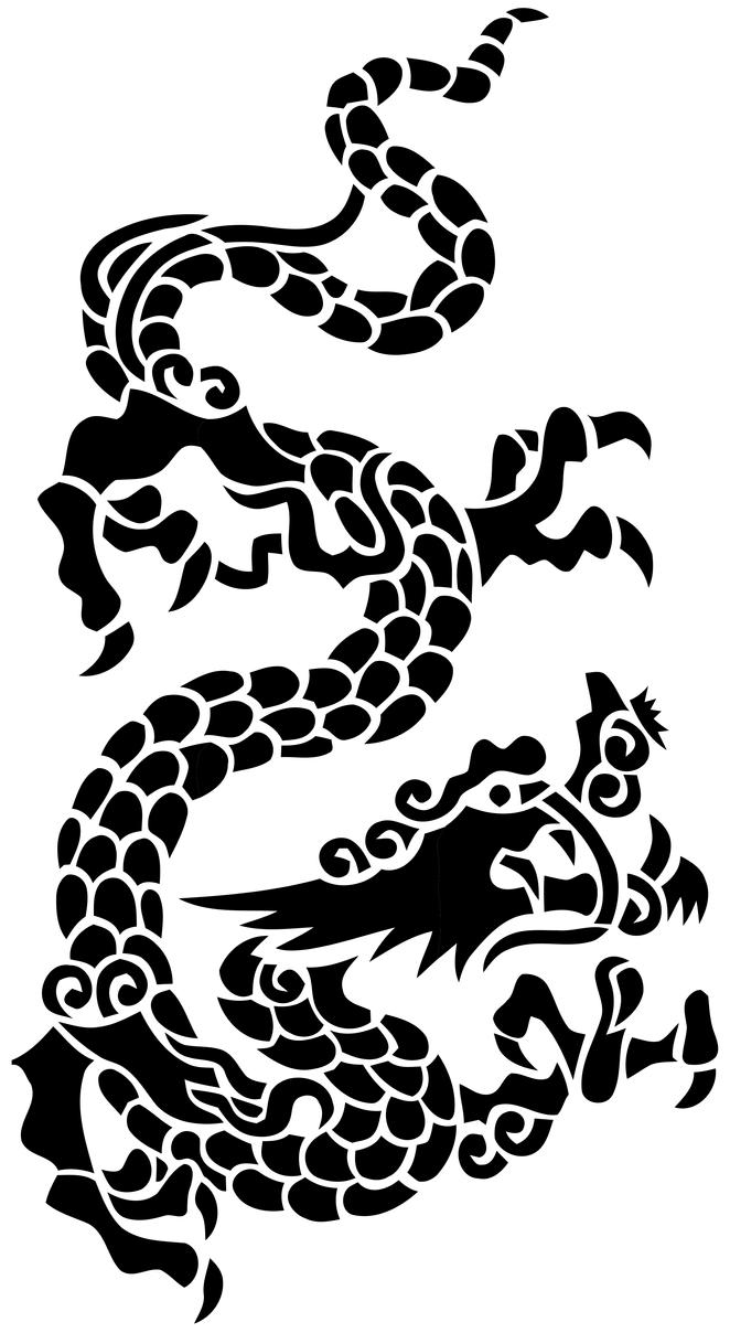 Chinese Dragon Stencil by