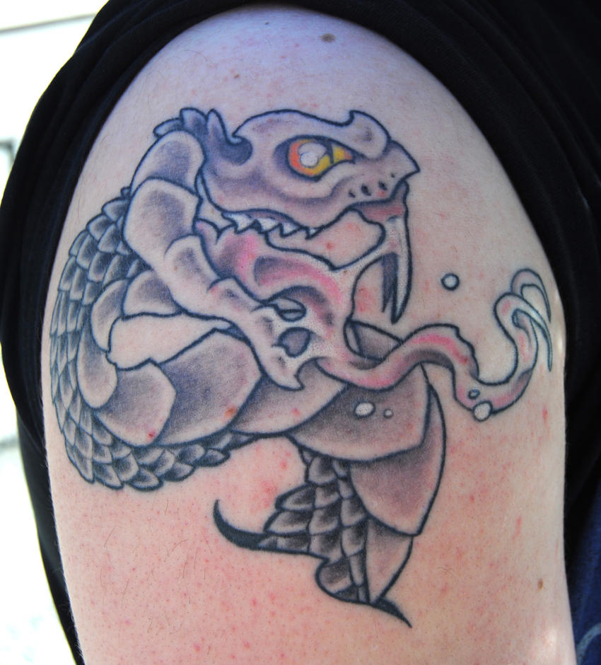 custom snake tattoo by HowComeHesDead on deviantART