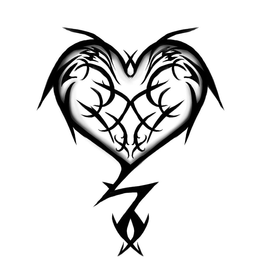 Tribal Heart Tattoo Drawing Designs