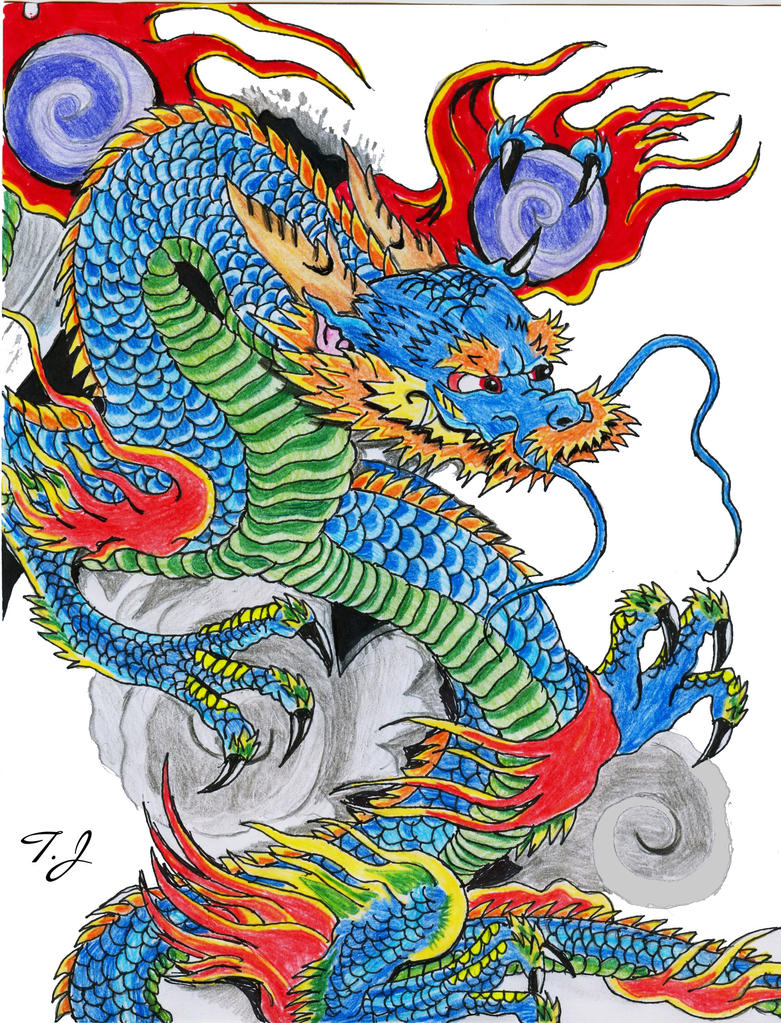 Blue Chinese Dragonagain