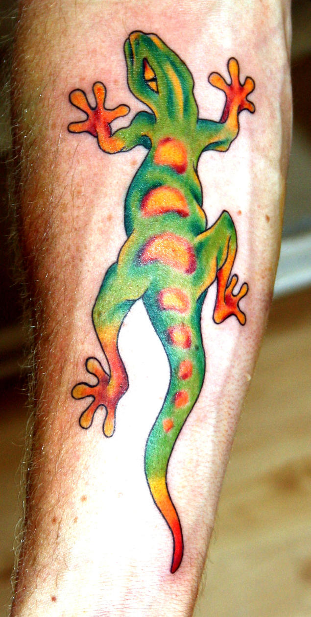 gecko tattoo by JennyPennyPasta