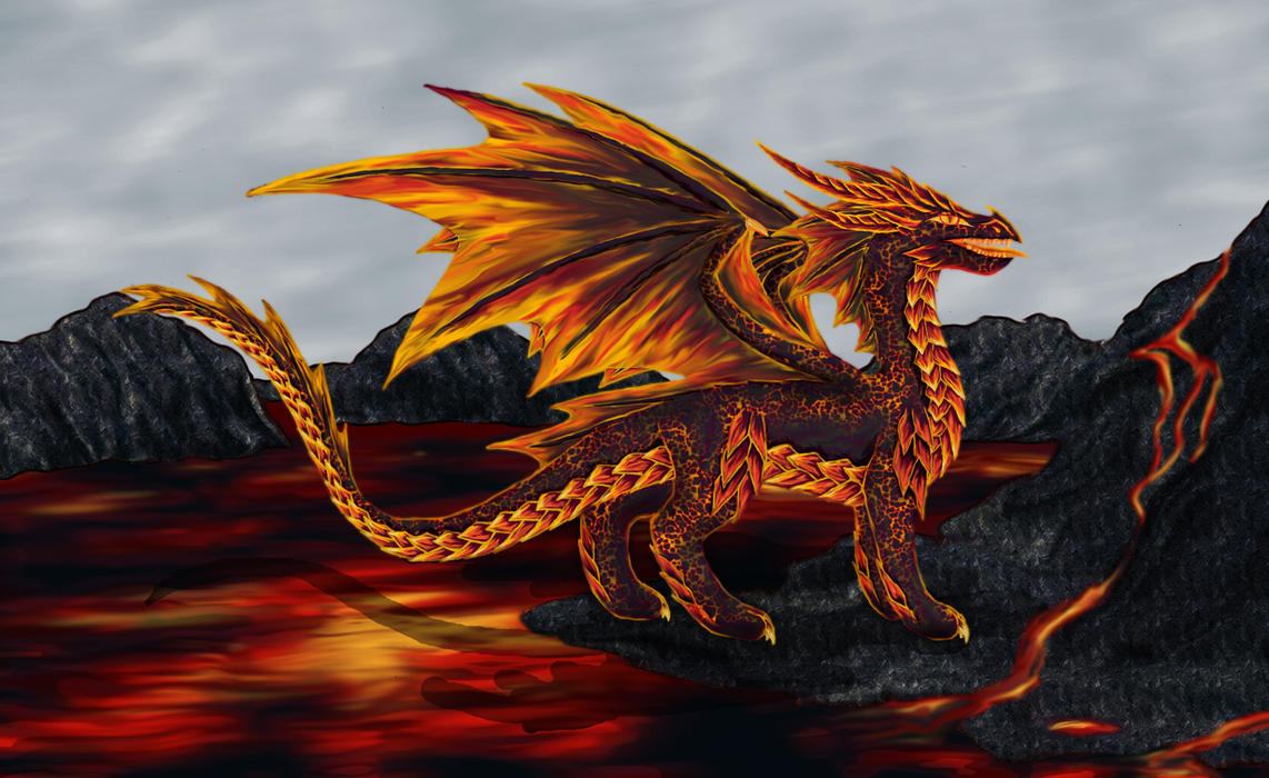 lava dragon by dakuness