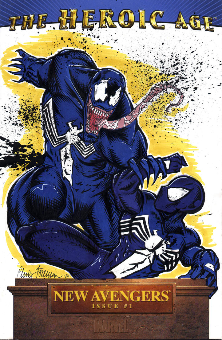 Spiderman vs Venom Sketch Cover by Foreman by chris ...